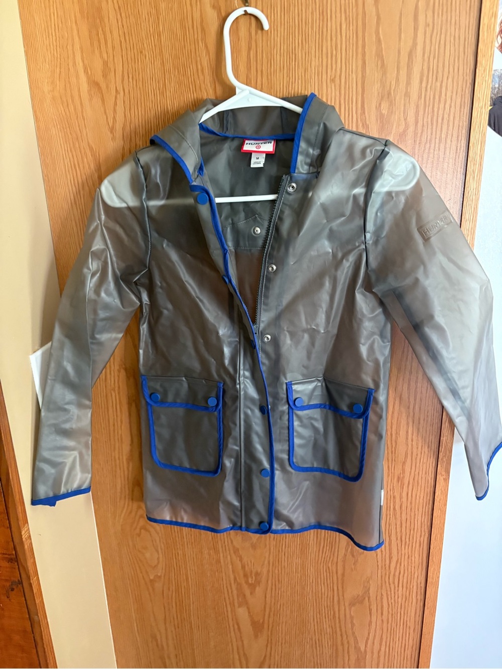 Hunter Clear Kids Raincoat with Blue Trim